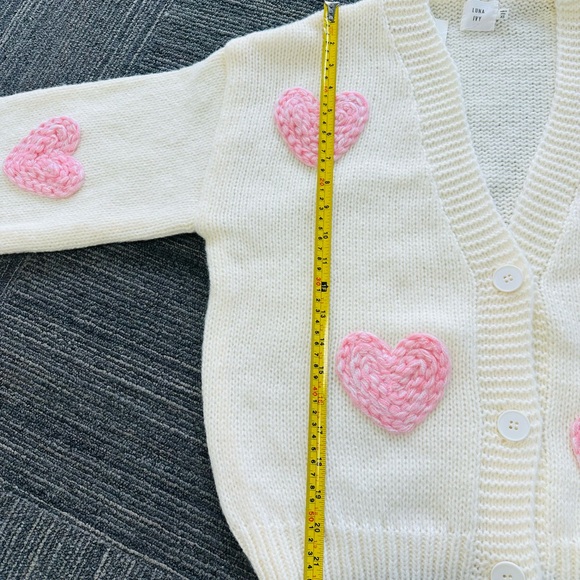 Luna Ivy Pink heart Cardigan XS - Picture 3 of 8